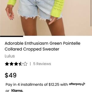 Lulu's Neon greenPointelle Knit Sweater